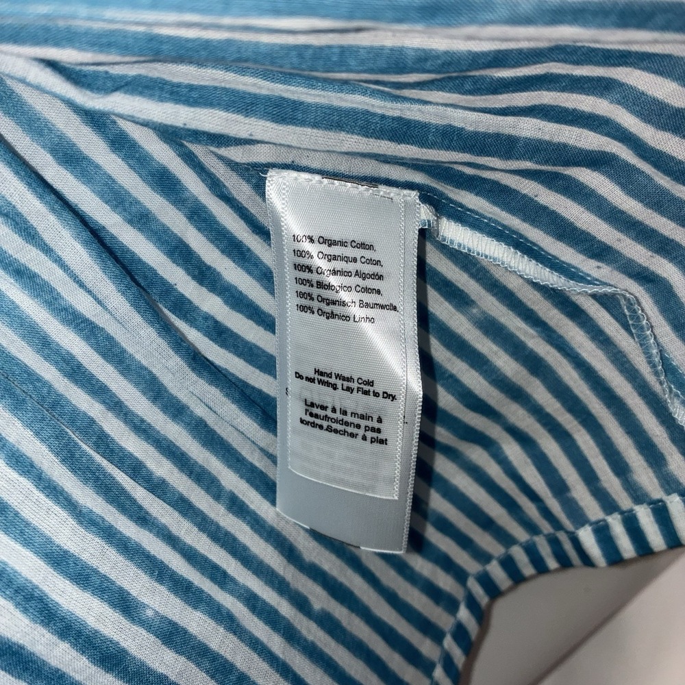 India Collection Emerson Fry Isla Dress Sunday Stripe Blue White Tiered Mini XS - Picture 3 of 8
